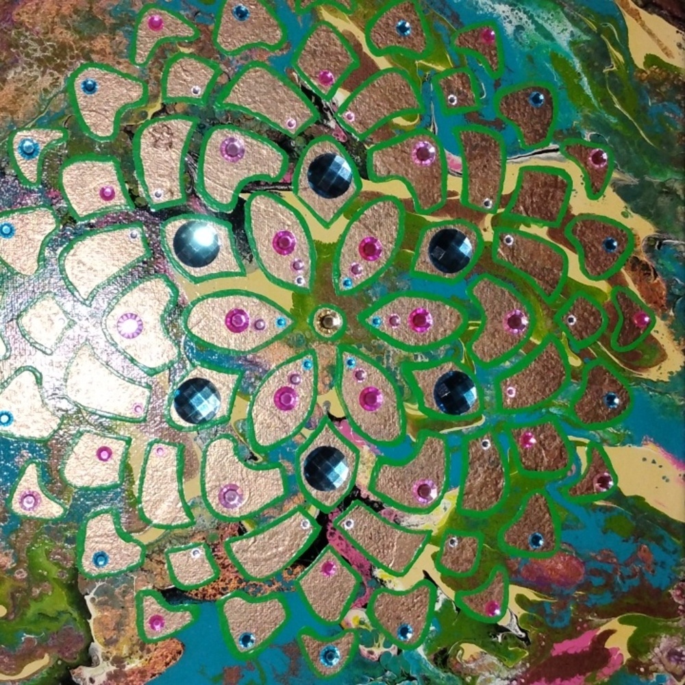 Hand painted/ poured canvas
